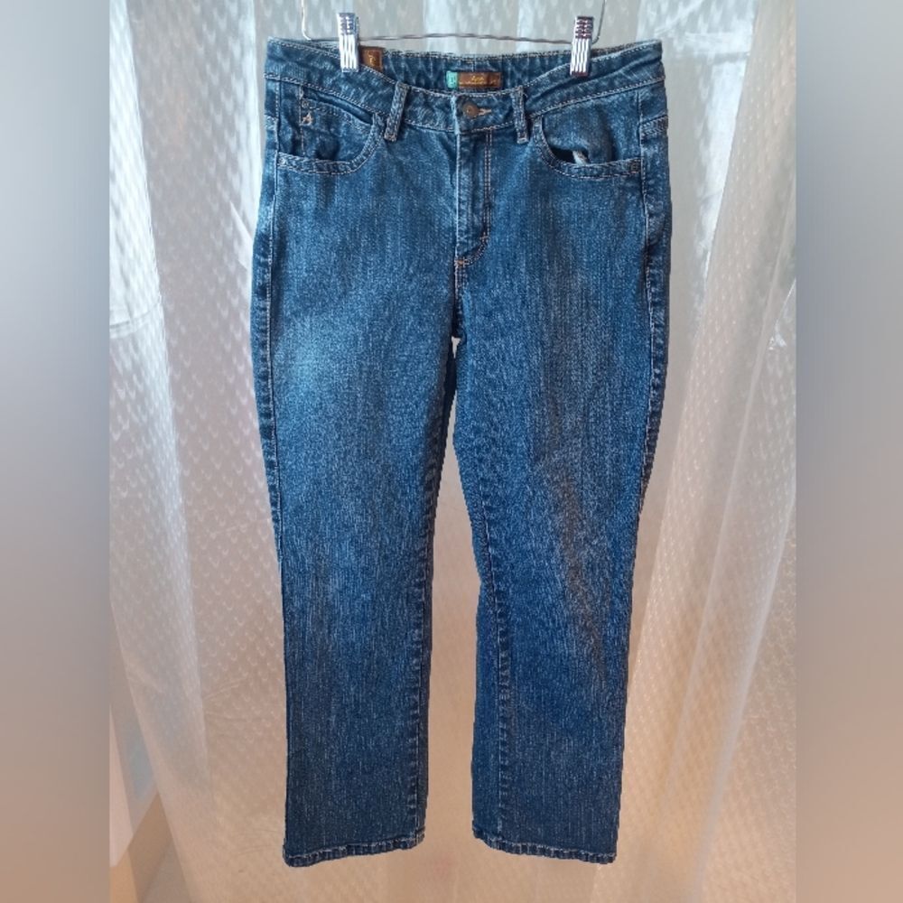 Aura WU037DS Women's at Wrangler Dark Wash Denim Jeans Size 8P/ SHT